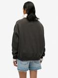Superdry Athletic Essentials Tonal Appliqué Crew Sweatshirt, Charcoal