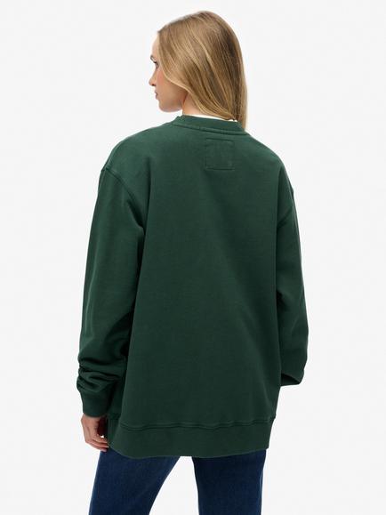 Superdry Cotton Athletic Essentials Slouchy Crew Sweatshirt - view 2, Enamel Green