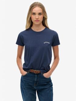 Superdry Essential Logo Fitted T-Shirt, Richest Navy, Richest Navy