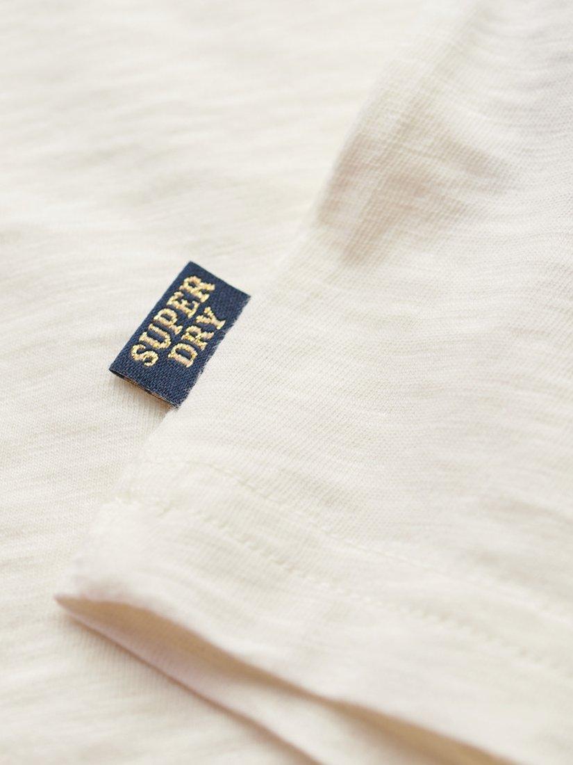 Product image 4 of 6, which shows Superdry Athletic Essentials Beach Graphic Fitted Ringer T-Shirt, Off White, 8