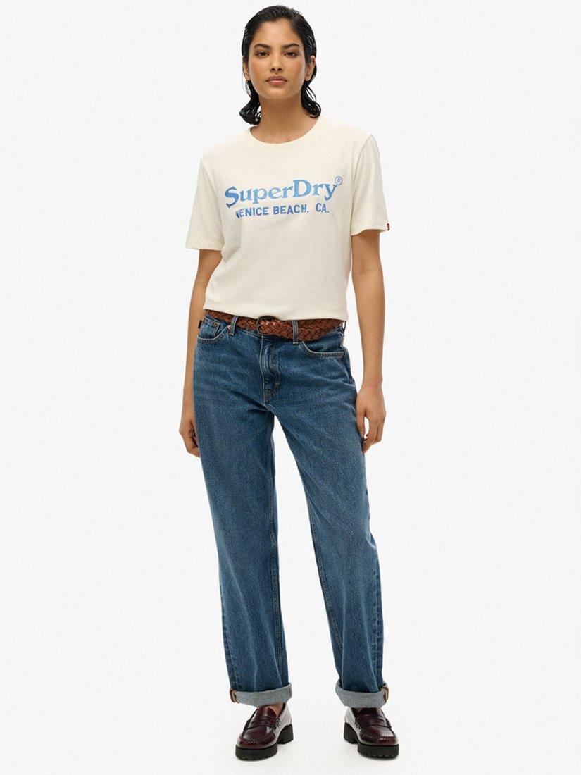 Product image 3 of 5, which shows Superdry Venue Metallic Relaxed T-Shirt, New Chalk White, 8