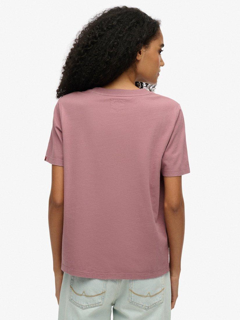 Product image 2 of 5, which shows Superdry Venue Metallic Relaxed T-Shirt, Grape Shake Purple, 8