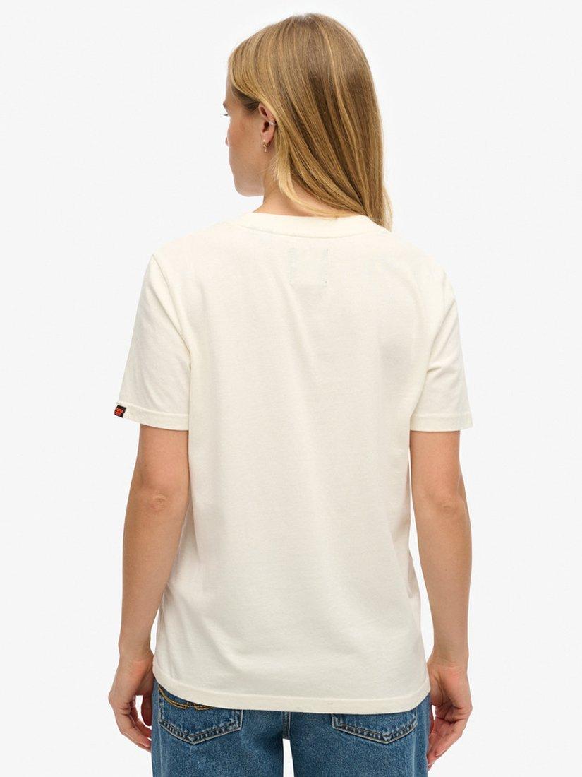 Product image 2 of 5, which shows Superdry Venue Metallic Relaxed T-Shirt, Chalk White, 8