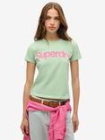 Superdry Core Logo City Fitted T-Shirt, Hemlock Green