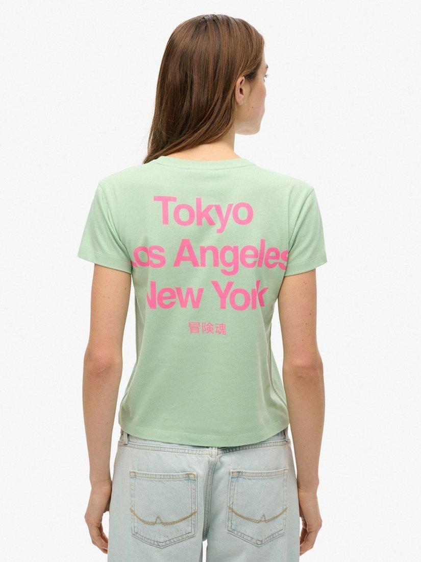 Product image 2 of 5, which shows Superdry Core Logo City Fitted T-Shirt, Hemlock Green, 8