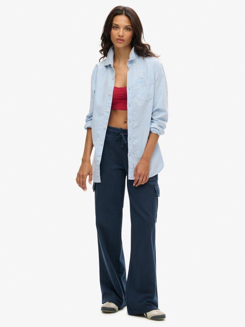 Product image 1 of 7, which shows Superdry Athletic Essentials Vintage Wide Cargo Joggers, Eclipse Navy, 8