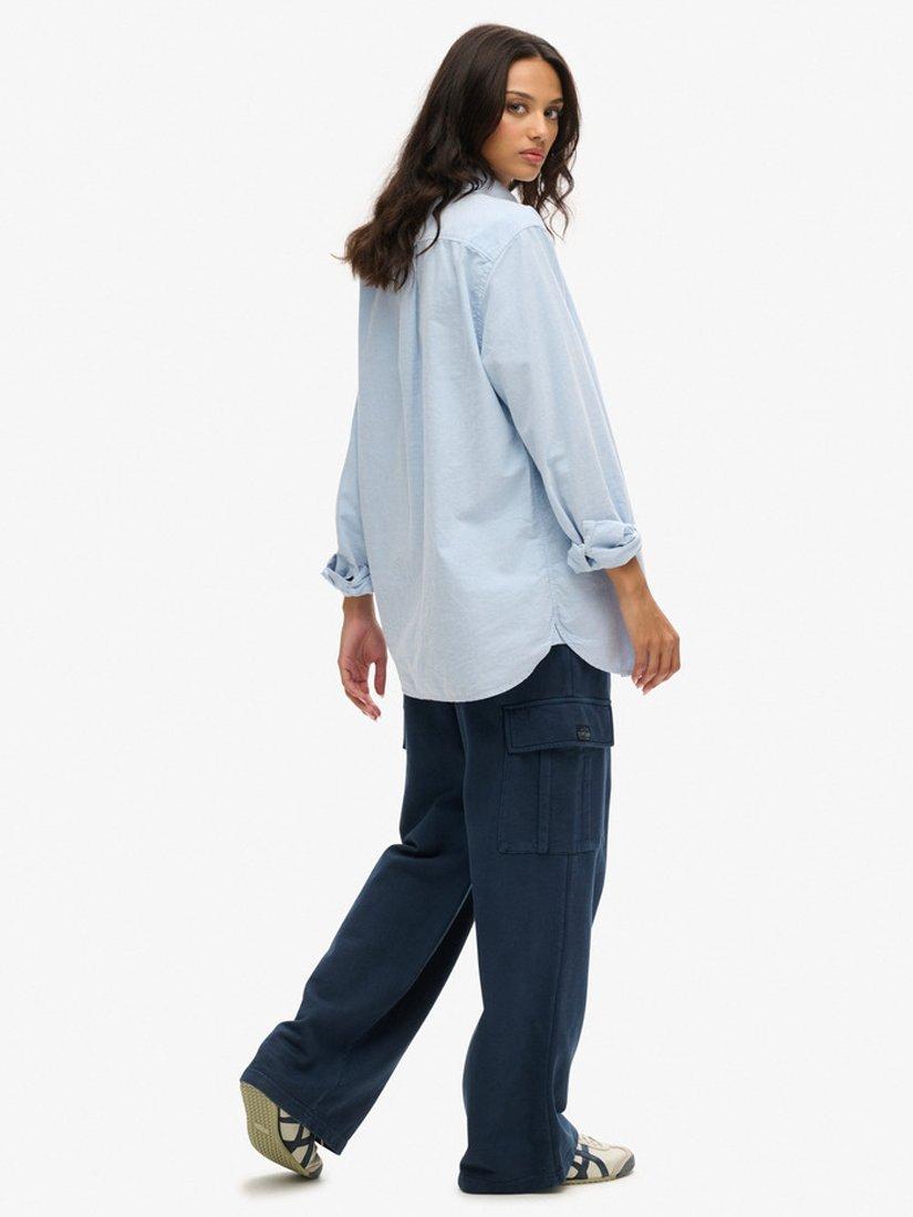 Product image 3 of 7, which shows Superdry Athletic Essentials Vintage Wide Cargo Joggers, Eclipse Navy, 8