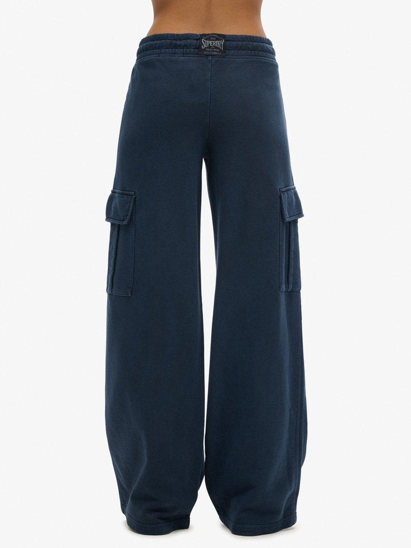 Product image 6 of 7, which shows Superdry Athletic Essentials Vintage Wide Cargo Joggers, Eclipse Navy, 8