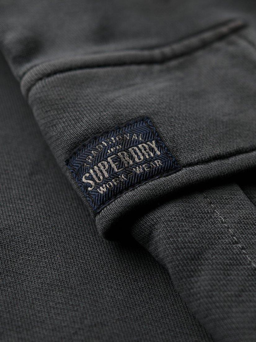 Product image 4 of 7, which shows Superdry Athletic Essentials Vintage Wide Cargo Joggers, Washed Black, 8