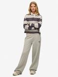 Superdry Athletic Essentials Wide Leg Joggers, Grey Marl