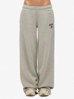 Superdry Athletic Essentials Wide Leg Joggers, Grey Marl - view 2, Grey Marl