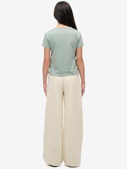 Superdry Athletic Essentials Wide Leg Joggers, Bordeaux Red - view 2, Desert Bone White