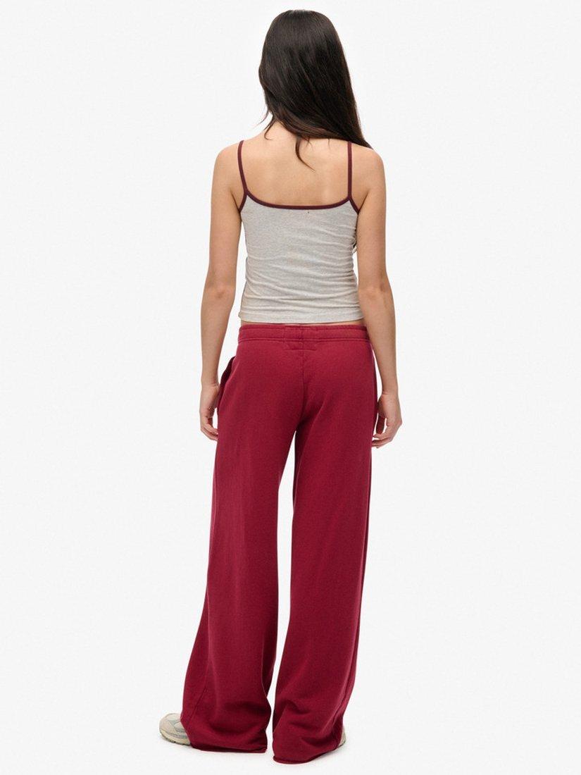Product image 2 of 6, which shows Superdry Athletic Essentials Wide Leg Joggers, Bordeaux Red, 8