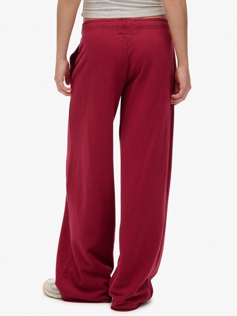 Product image 5 of 6, which shows Superdry Athletic Essentials Wide Leg Joggers, Bordeaux Red, 8