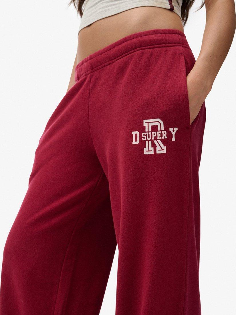 Product image 6 of 6, which shows Superdry Athletic Essentials Wide Leg Joggers, Bordeaux Red, 8