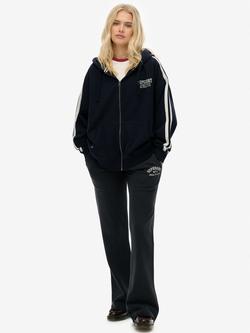 Superdry Athletic Embroidered Flare Joggers, Eclipse Navy, Eclipse Navy