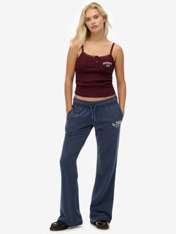 Superdry Athletic Embroidered Flare Joggers, Mariner Navy, Mariner Navy