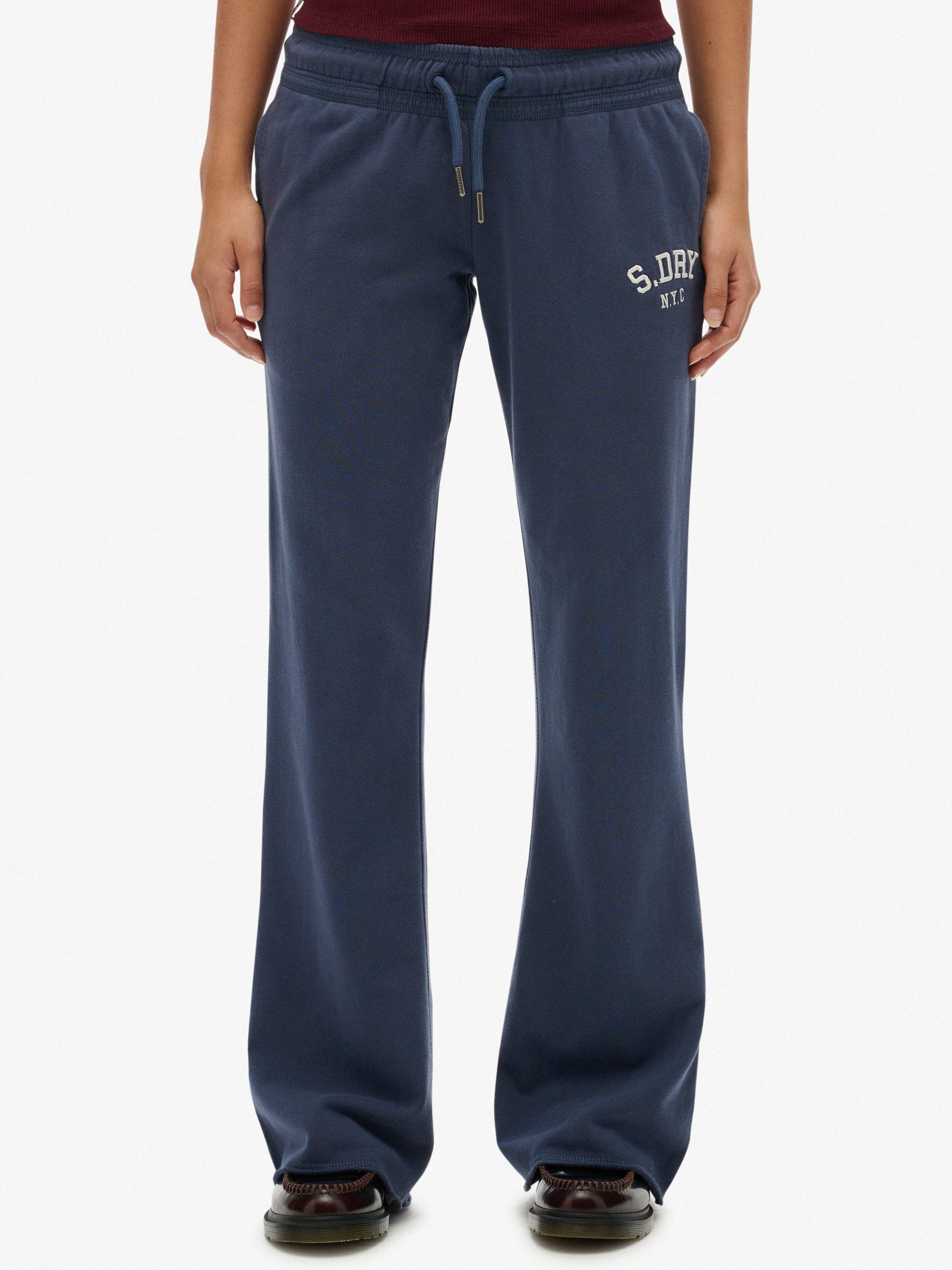 Product image 5 of 7, which shows Superdry Athletic Embroidered Flare Joggers, Mariner Navy, 8