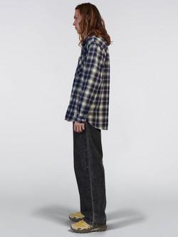 Edwin Made in Japan Cotton Regular Fit Check Work Shirt, Navy/Green - view 2, Navy/Green