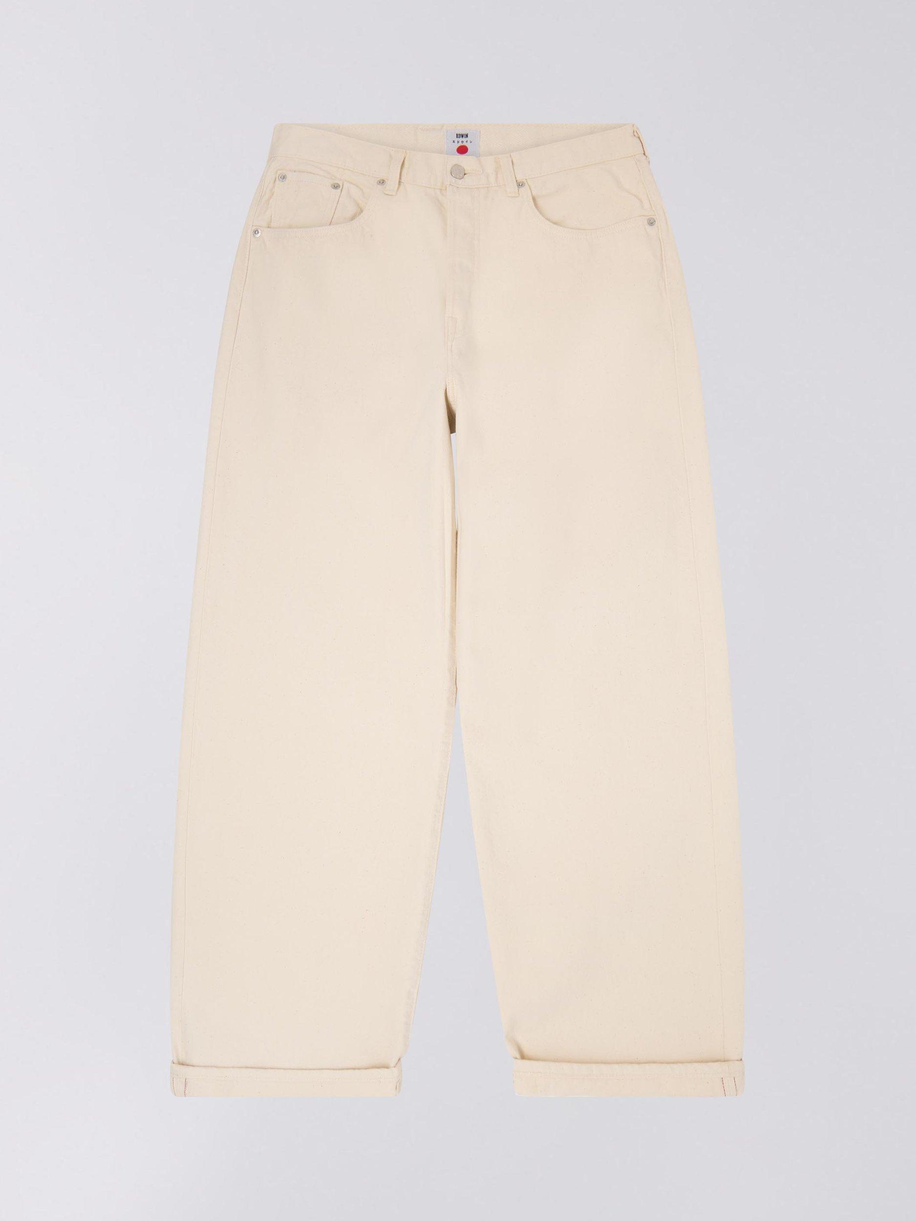 Product image 1 of 2, which shows Edwin Made in Japan Wide Leg Fit Jeans, Natural, 30R