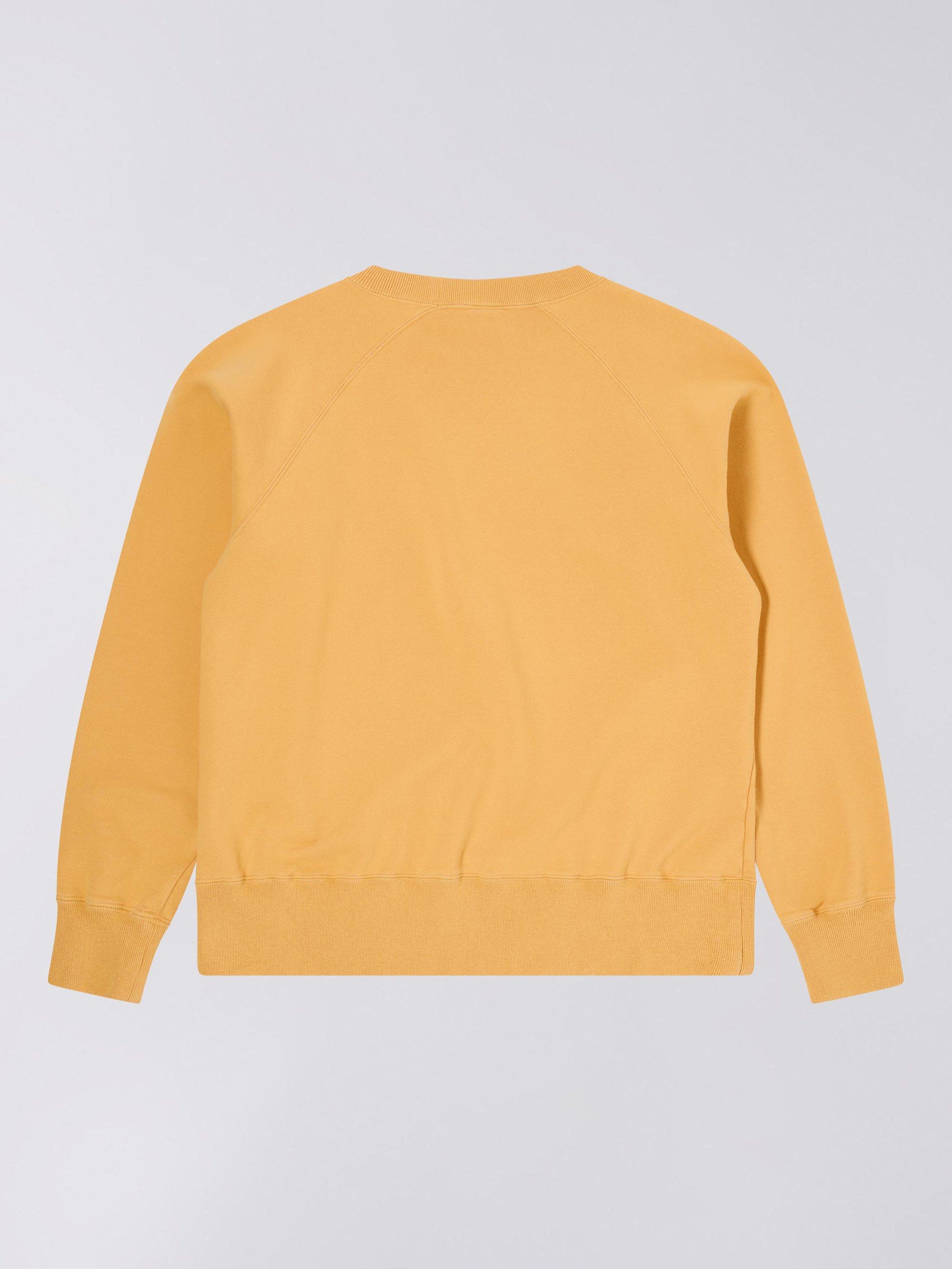 Product image 2 of 3, which shows Edwin Made in Japan Cotton Raglan Sleeve Sweatshirt, Mustard, S