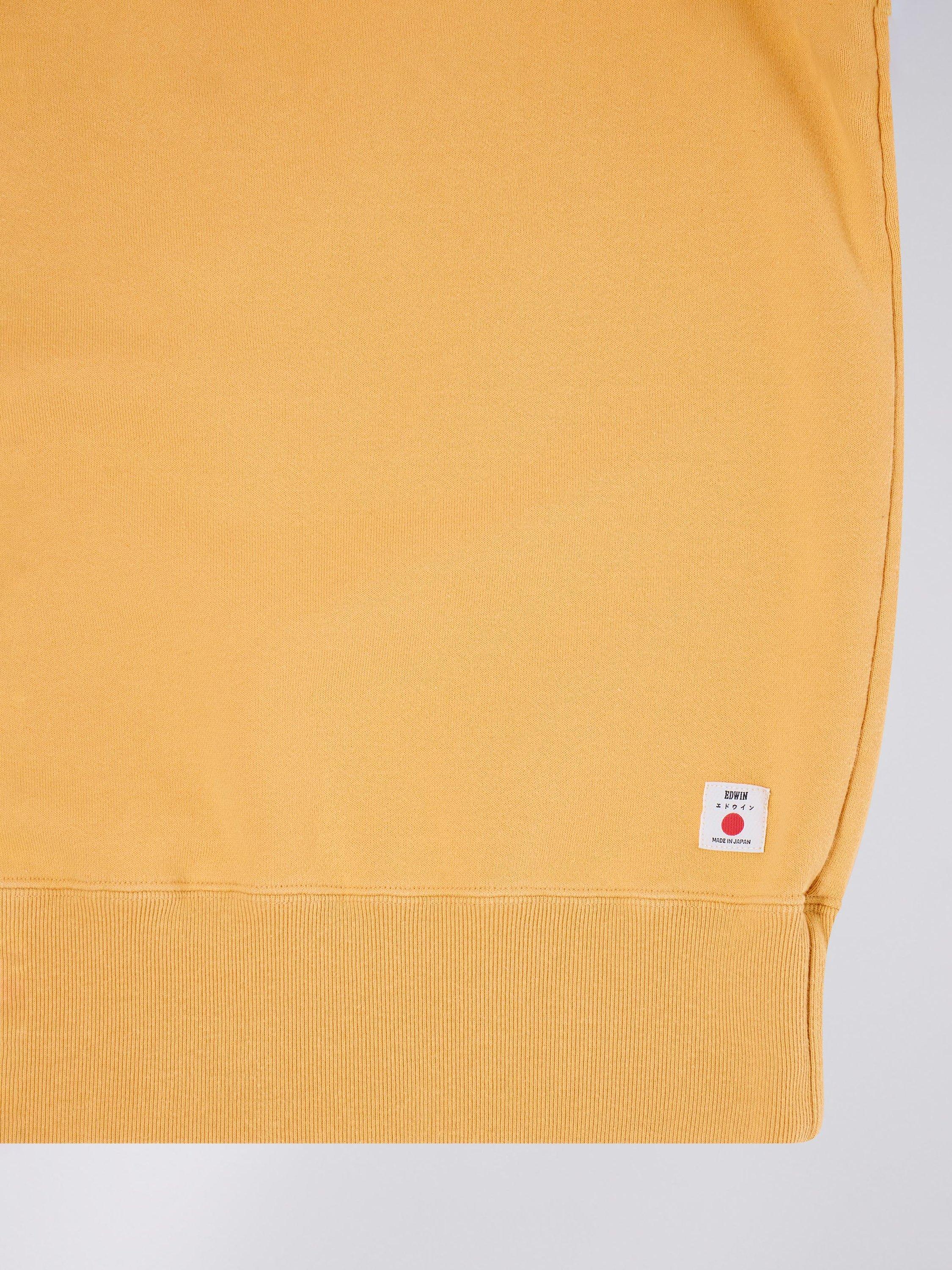 Product image 3 of 3, which shows Edwin Made in Japan Cotton Raglan Sleeve Sweatshirt, Mustard, S