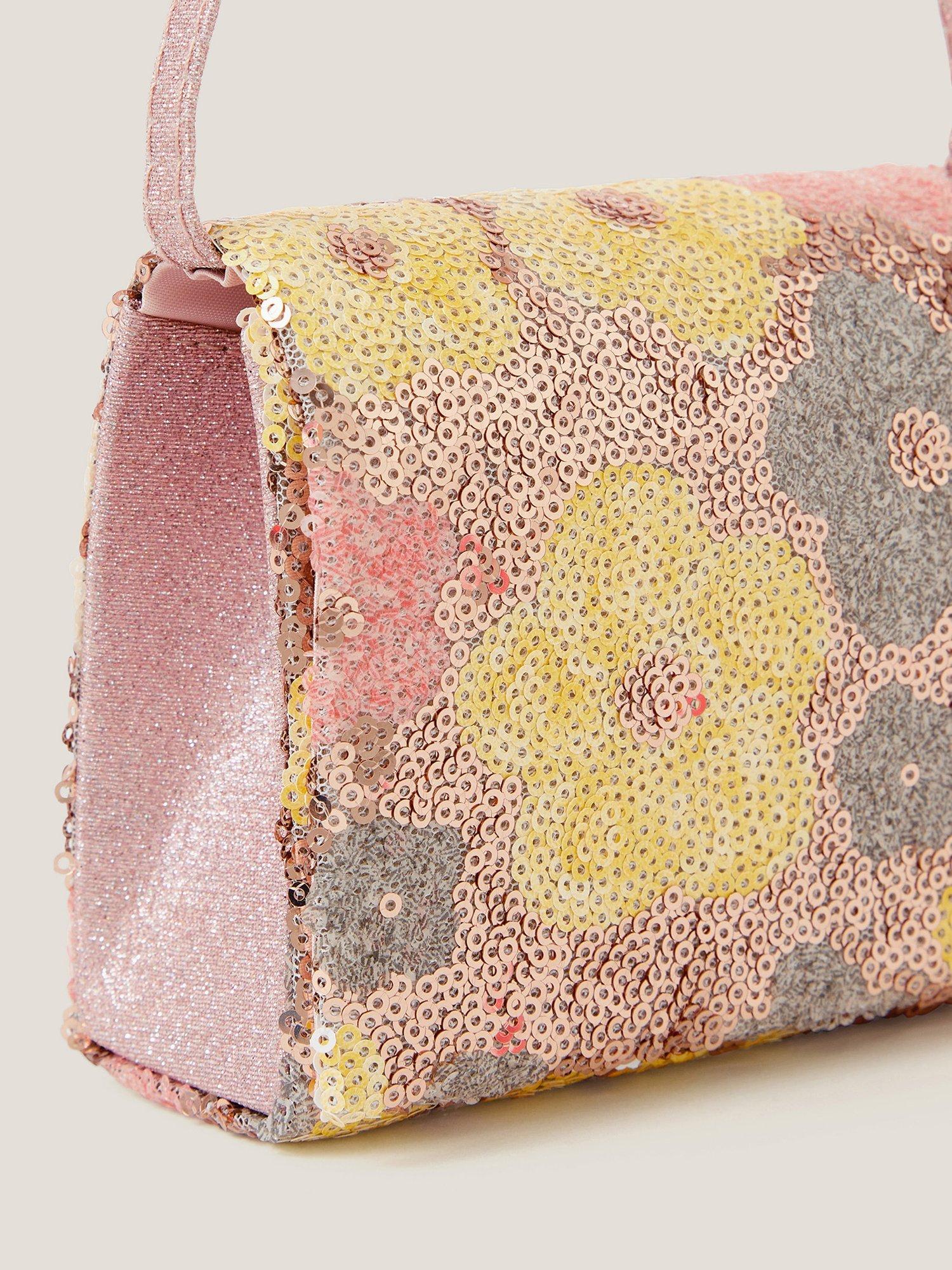 Product image 3 of 3, which shows Monsoon Kids' Daisy Sequin Bag, Multi