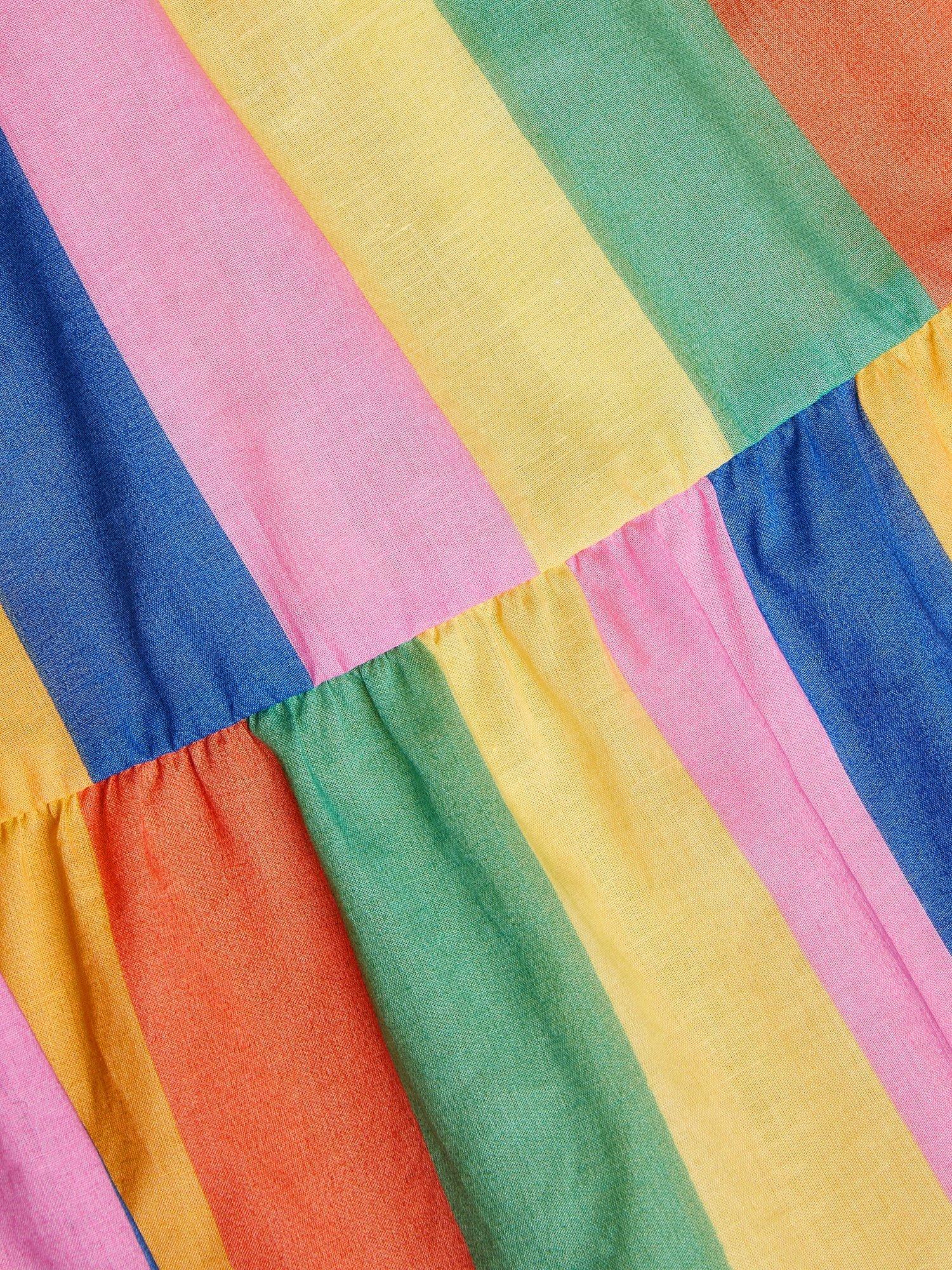 Product image 3 of 3, which shows Monsoon Kids' Cotton Sleeveless Rainbow Stripe Dress, Multi, 10 years