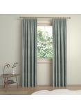 John Lewis Brushed Viscose Blend Pair Lined Pencil Pleat Curtains, Duck Egg Blue