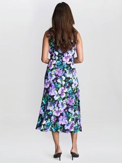 Gina Bacconi Jeselle Floral Dress, Black/Multi - view 2, Black/Multi