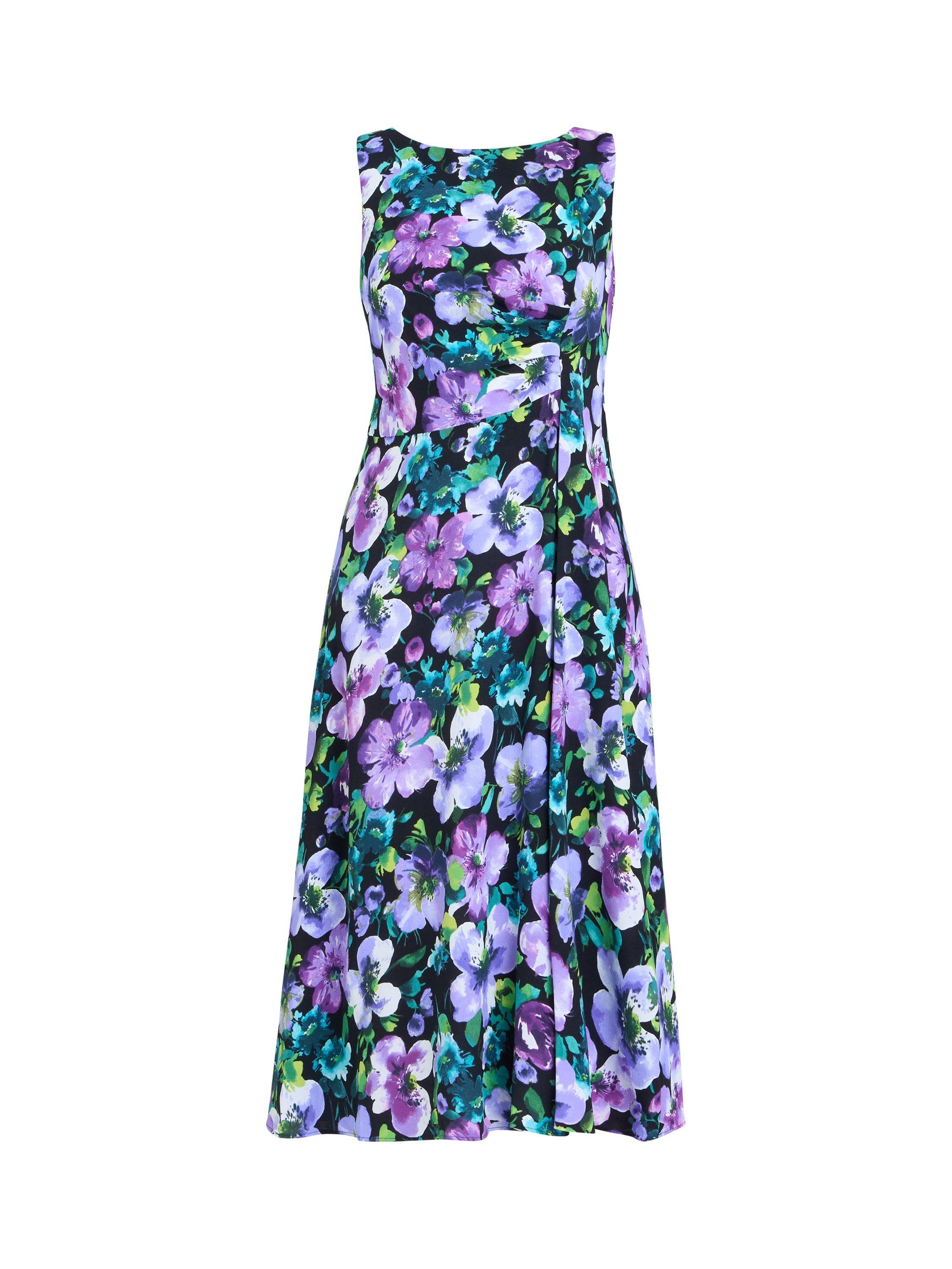 Product image 4 of 6, which shows Gina Bacconi Jeselle Floral Dress, Black/Multi, 8