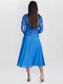 Gina Bacconi Adele Soutache Lace Jacket & Chiffon Dress Set, Cobalt - view 2, Cobalt