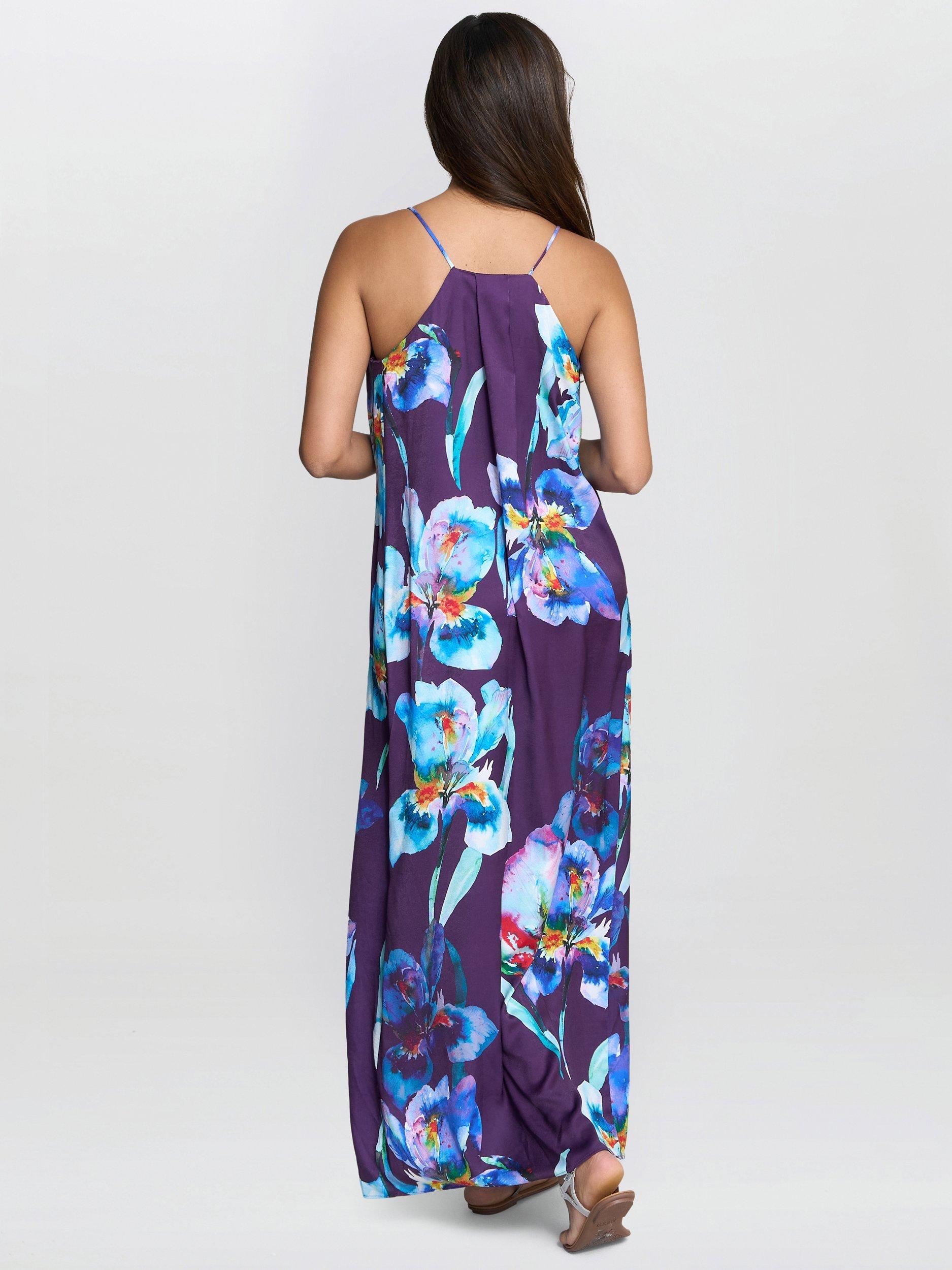 Product image 2 of 7, which shows Gina Bacconi Genny Floral Maxi Dress, Navy/Multi, 8