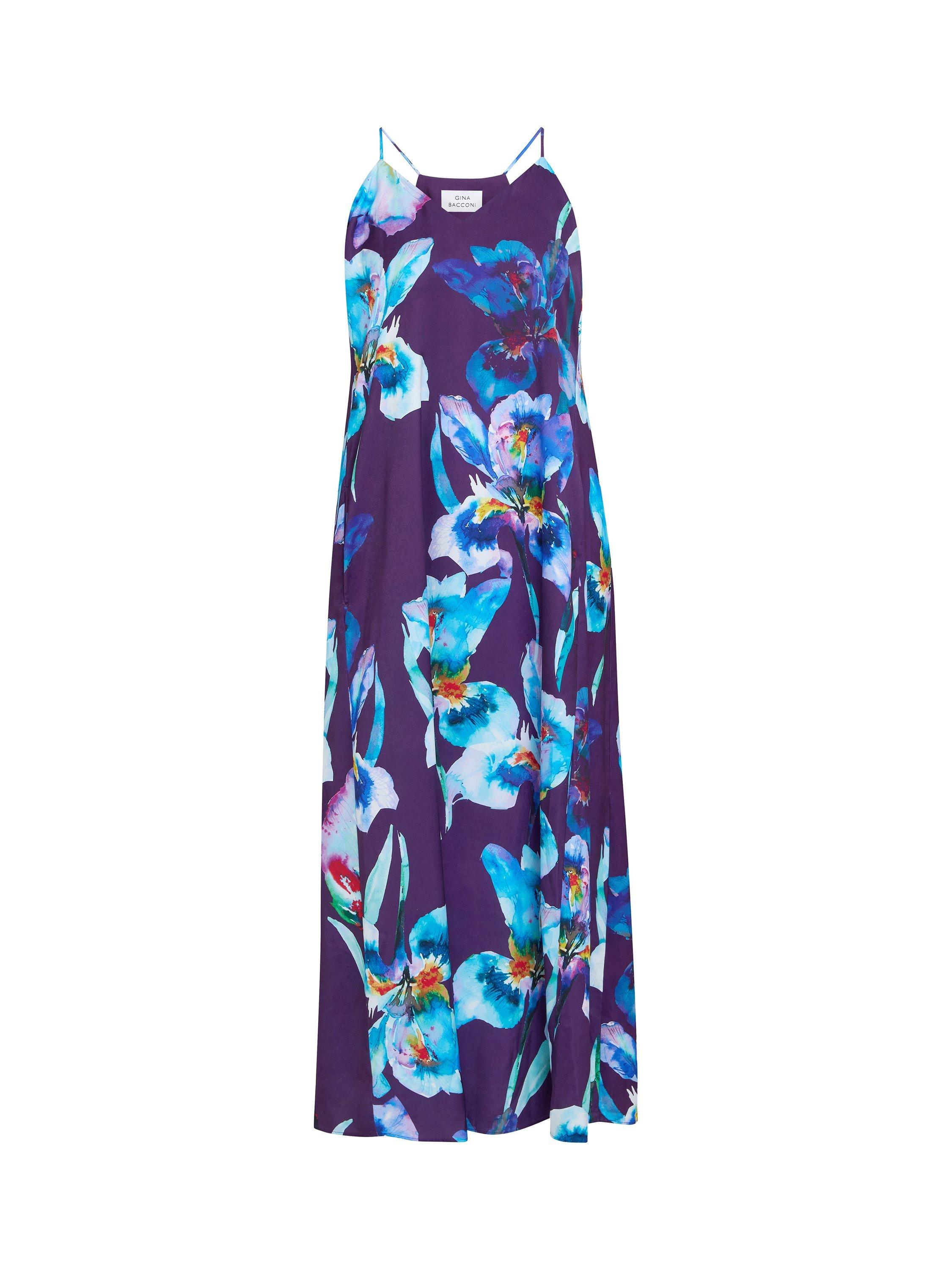 Product image 4 of 7, which shows Gina Bacconi Genny Floral Maxi Dress, Navy/Multi, 8