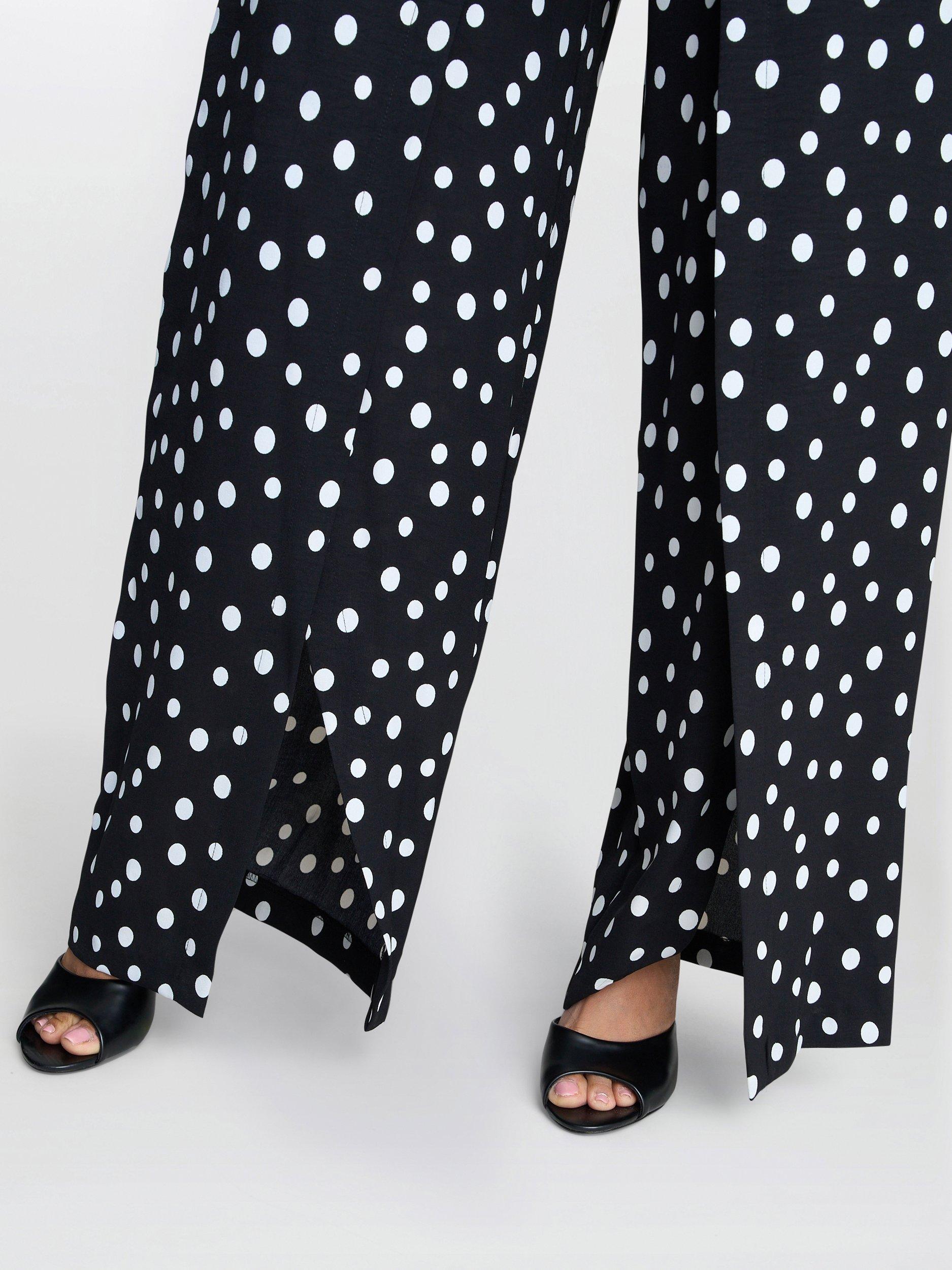 Product image 5 of 6, which shows Gina Bacconi Jolie Polka Dot Jumpsuit, Black/White, 8