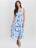 Gina Bacconi Emmy Floral Print Sleeveless Midi Dress