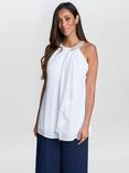 Gina Bacconi Elle Beaded Halterneck Top, Ivory