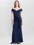 Gina Bacconi Victoria Side Ruched Maxi Dress, Midnight