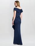 Gina Bacconi Victoria Side Ruched Maxi Dress, Midnight