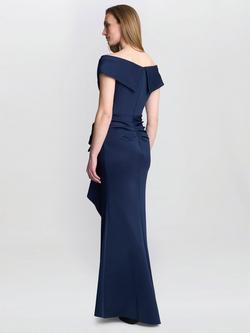 Gina Bacconi Victoria Side Ruched Maxi Dress, Midnight - view 2, Midnight