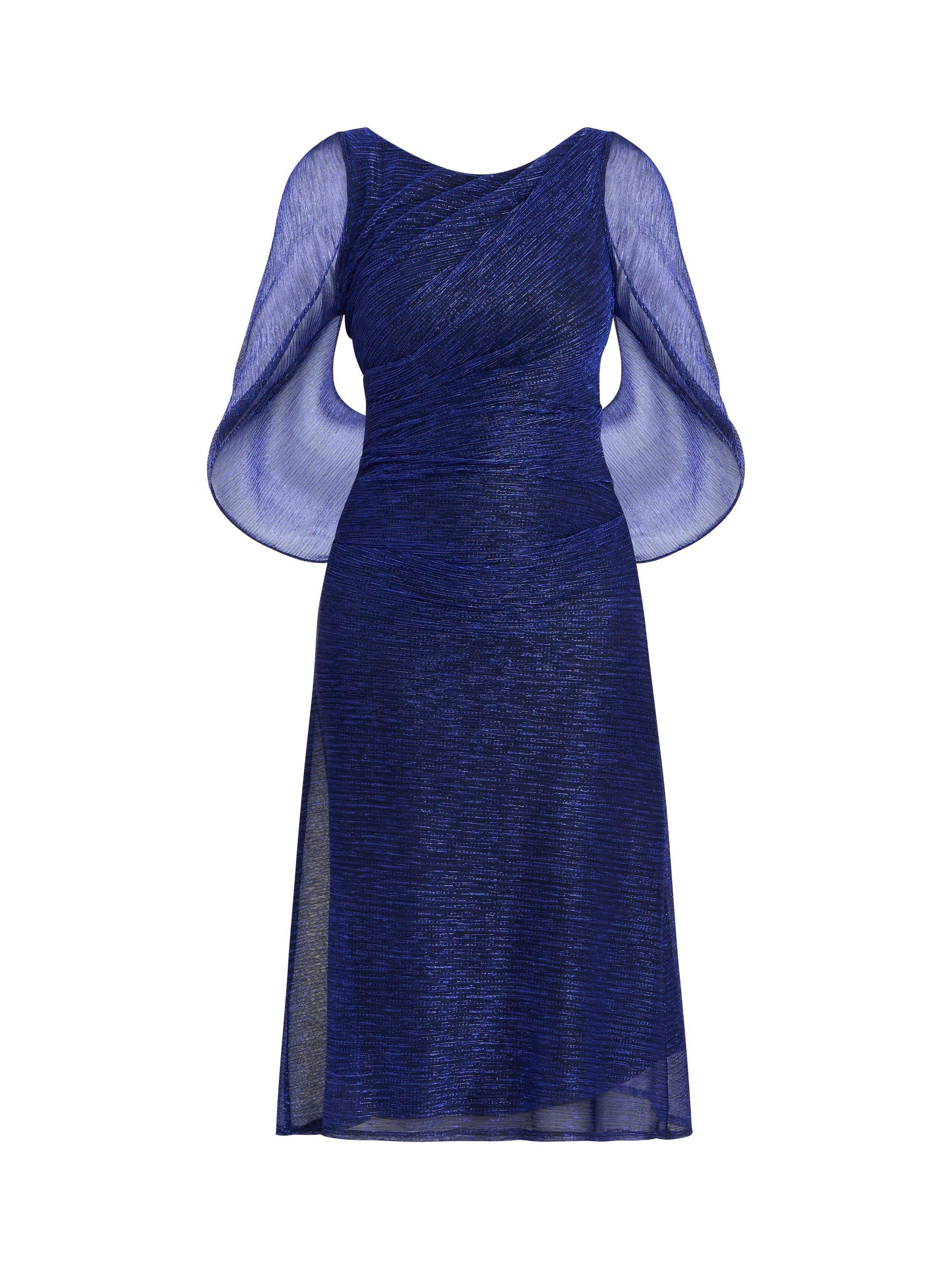Product image 4 of 5, which shows Gina Bacconi Ciara Metallic Knit Dress, Cobalt, 8