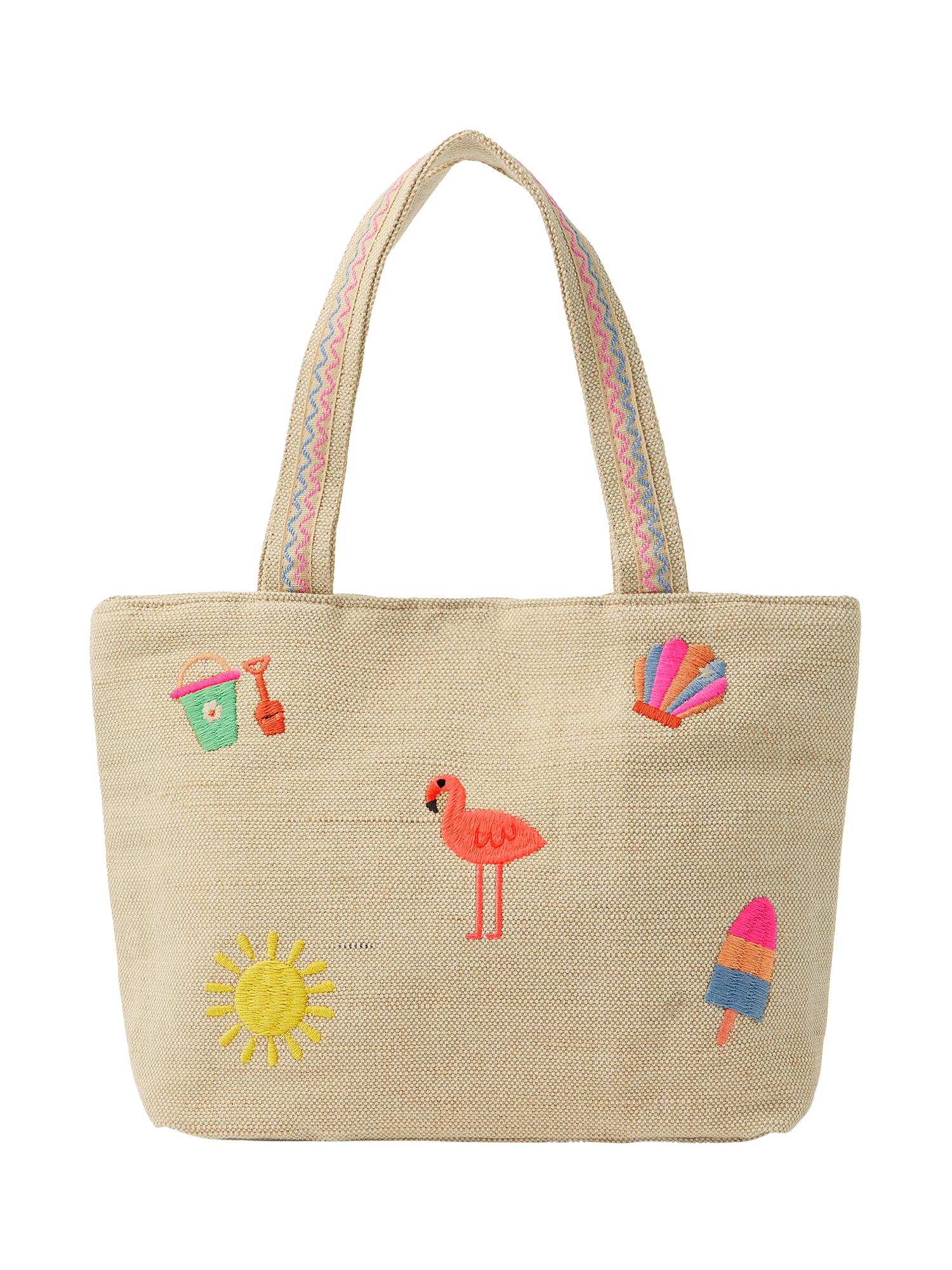 Angels by Accessorize Kids' Embroidered Shopper Bag, Natural