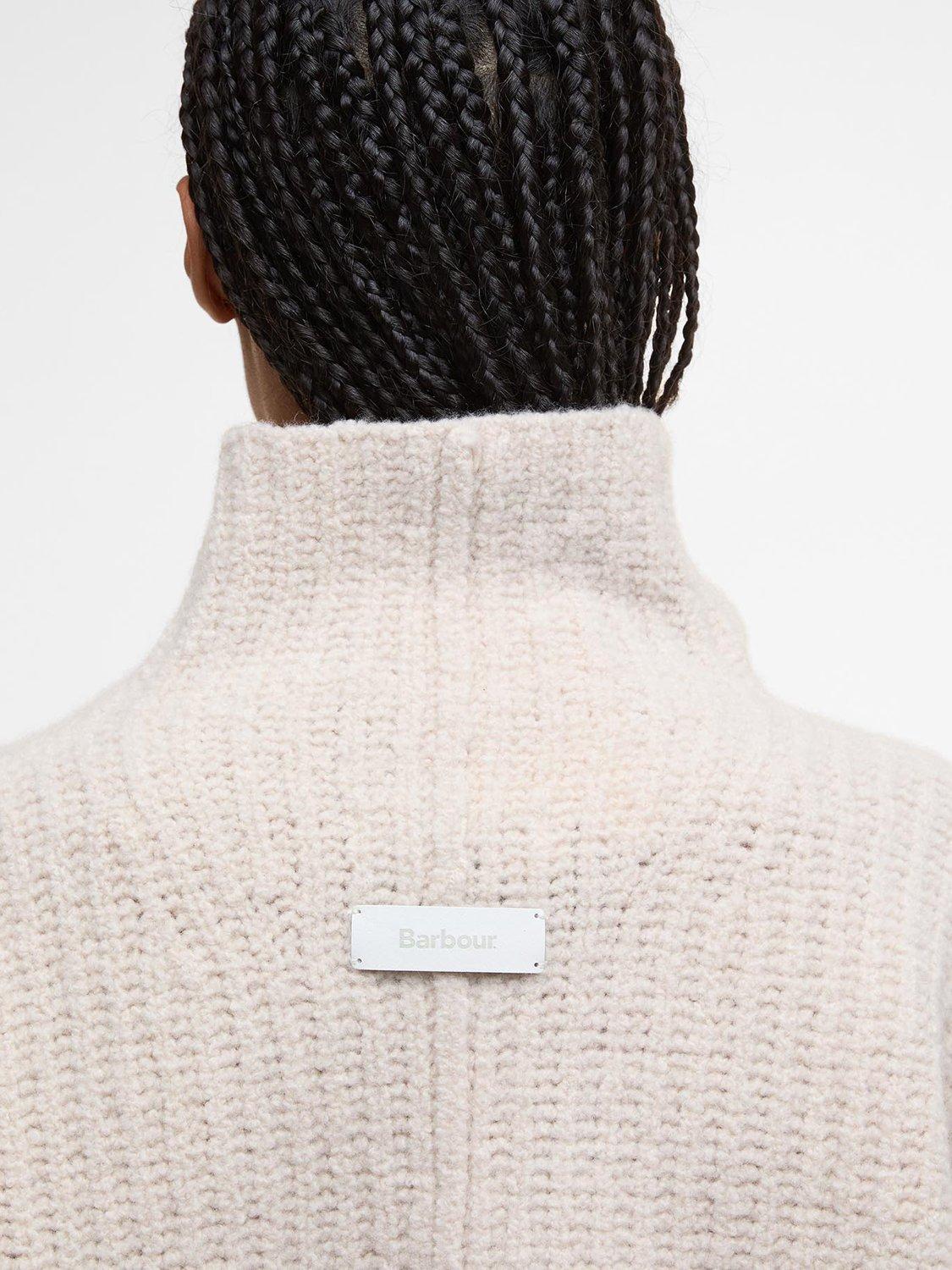 Product image 6 of 6, which shows Barbour Imelda Funnel Neck Jumper, Aran, 12