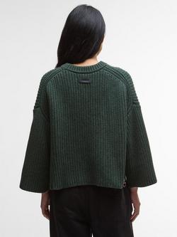Barbour Lilian Oversized Crop Wool Blend Knitted Jumper - view 2, Olive
