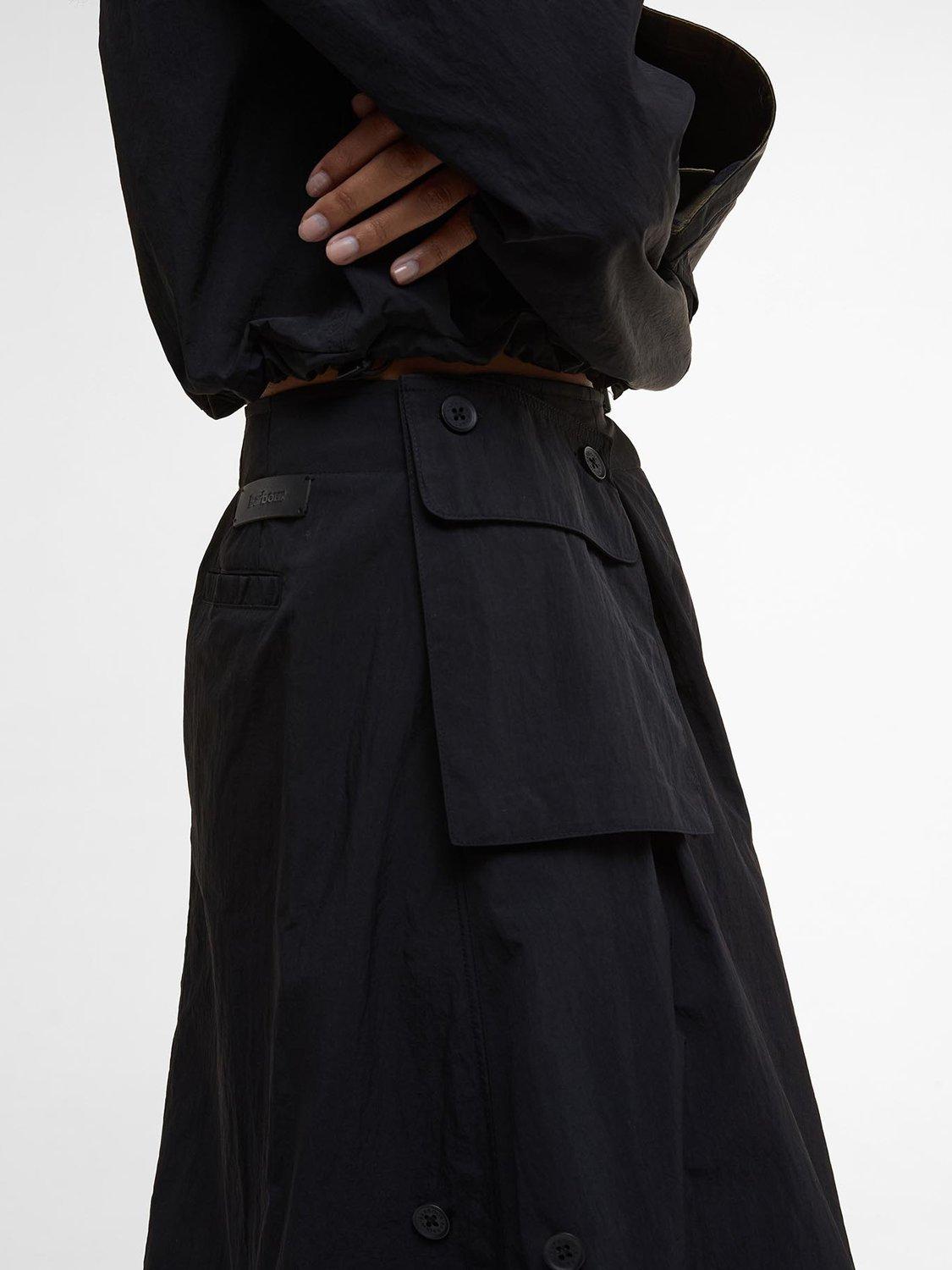 Product image 5 of 6, which shows Barbour Imelda Utility Midi Skirt, Black, 16