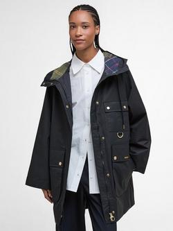 Barbour Arla Waterproof Hooded Jacket, Black/Classic Tartan, Black/Classic Tartan