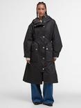 Barbour Dena Showerproof Hooded Jacket, Black/Classic Tartan