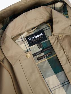 Barbour Maude Waterproof Longline Cotton Blend Jacket - view 2, Military Brown/Trtn