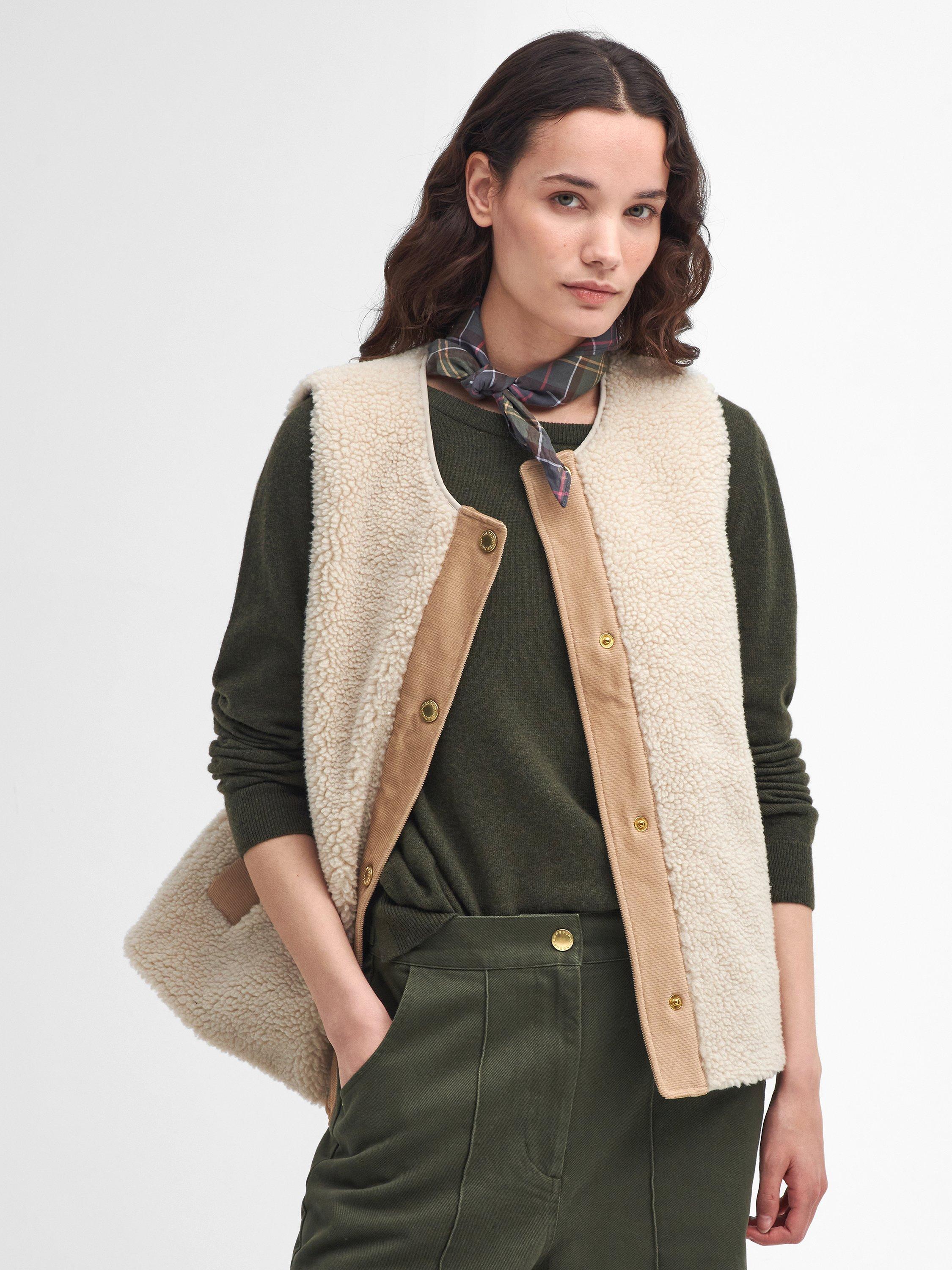 Barbour Dulsie Teddy Fleece Liner Gilet, Ecru