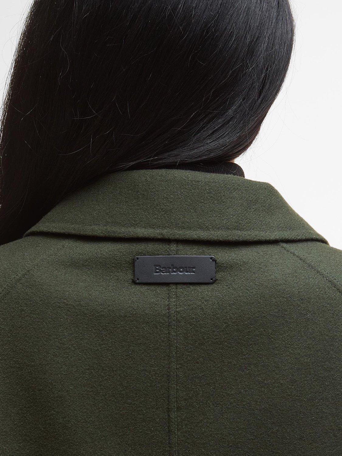 Product image 6 of 7, which shows Barbour Leonie Cropped Wool Blend Shirt Jacket, Olive, 18